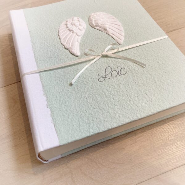Personalisierbares Fotoalbum "Engelsflügel grün"