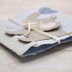 Karte Elefant blau aus handgeschöpftem Papier