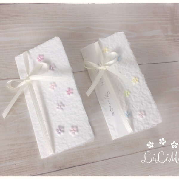 Mini Karte "Blümchen" aus handgeschöpftem Papier