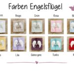 Farbmusterkarte handgeschöpfte Karte mit handgemachten Engelsflügeln