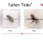 Farbmusterkarte der handgeschöpften Trauerkarte "Feder"