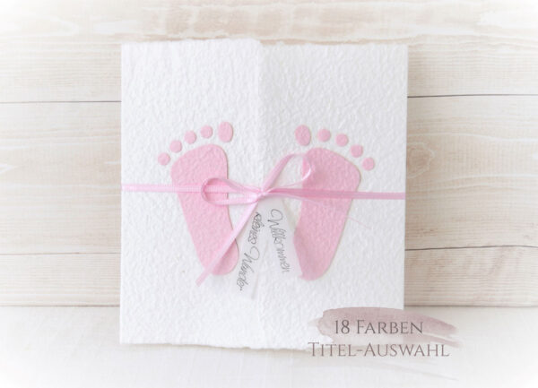 Glückwunschkarte Baby Füsschen rosa