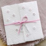 Glückwunschkarte zur Taufe, Kommunion und Konfirmation Blümchen purple
