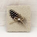Mini-Karte Feder beige