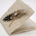 Mini-Karte Feder beige