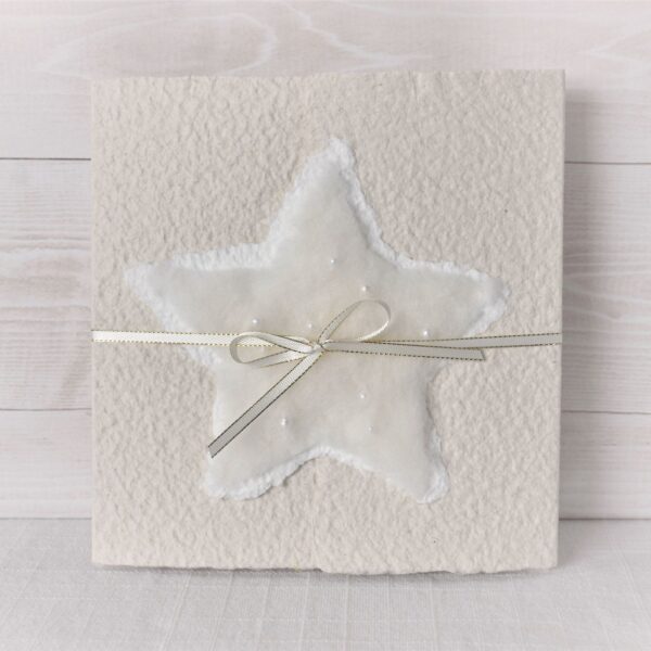 Weihnachtskarte Perlenstern beige
