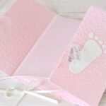 Taufkarte Füsschen weiss auf rosa