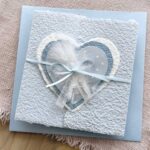 Todesanzeige Sternenkind Feder-Herz aus handgeschöpftem Papier