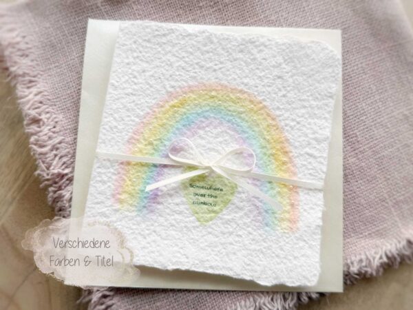 Sternenkind Todesanzeige Regenbogen aus handgeschöpftem Papier