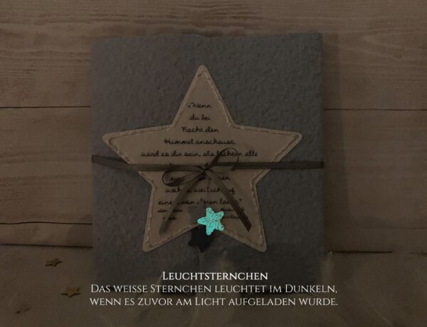 Trauerkarte "Der kleine Prinz" für ein Kind, Sternenkind oder Baby Stern blau