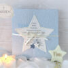 Trauerkarte für ein Kind, Sternenkind oder Baby Stern blau mit Spruch vom kleinen Prinz