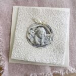 Personalisierte Weihnachtskarte "Engel stone" aus handgeschöpftem Papier
