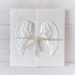 Weihnachtskarte Engelsflügel weiss