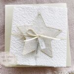 Personalisierte Weihnachtskarte Stern beige aus handgeschöpftem Papier